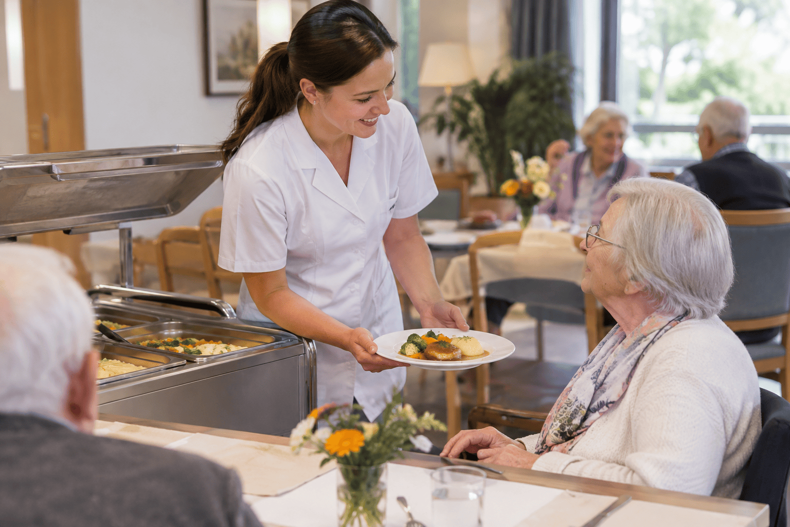 Seniorenheim Catering Essensausgabe